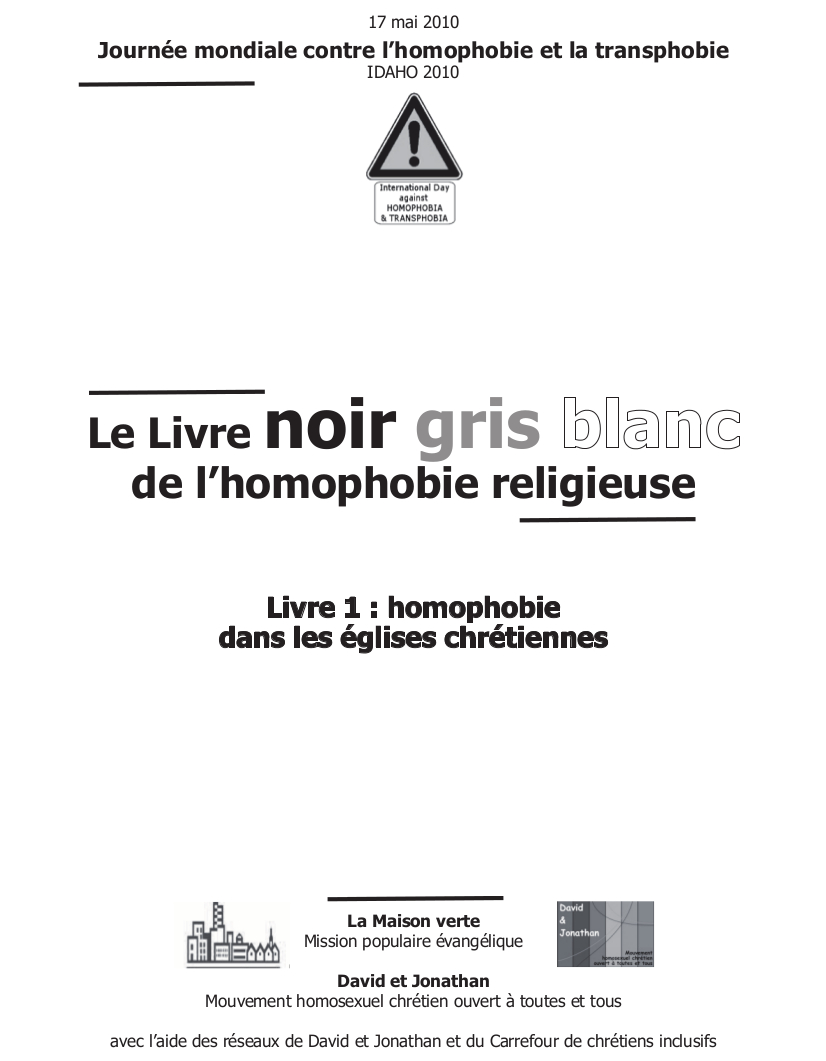 Livre noir, gris, blanc de l’homophobie religieuse